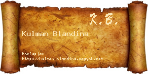 Kulman Blandina névjegykártya
